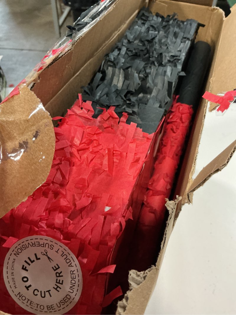 Condition photo showing Good Condition for red & black pinata, 15.7 x 11.5 x 3 inch number 3 birthday pinata with 16 inch piñata stick blindfold confetti for 3rd kids boys girls birthday decorations party supplies(3rd)