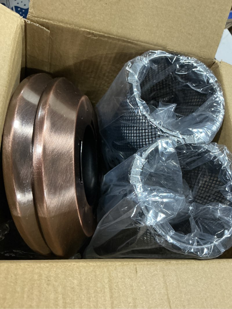 Condition photo showing Good Condition for kingsyard 2 pack finch feeders for outdoors hanging, metal mesh tube bird feeder for nyjer/thistle seed, 2.5 lbs large capacity (antique copper) antique copper 2