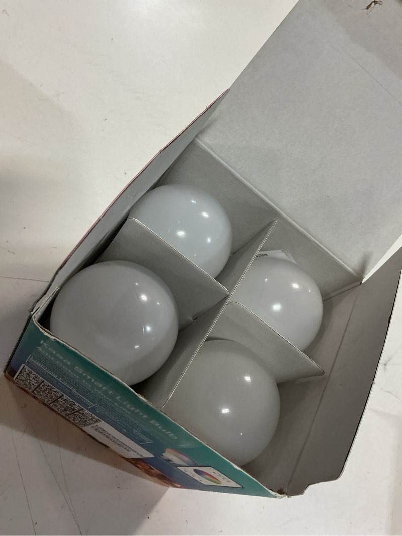 Condition photo showing Good Condition for tapo tp-link smart light bulbs, 16m colors rgbw, dimmable, compatible with alexa and google home, a19, 60w equivalent, 800lm cri>90, 2.4ghz wifi only, no hub required, l530e(4-pack)
