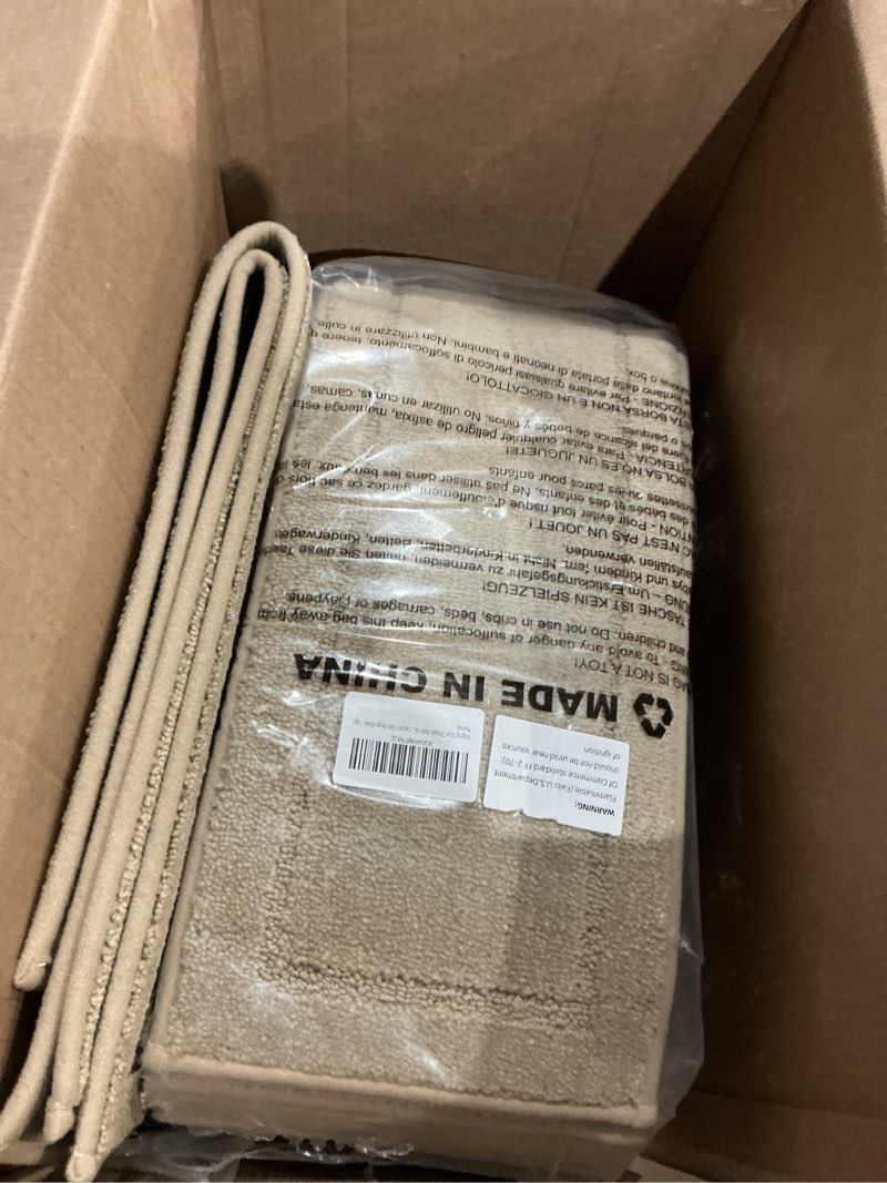 Condition photo showing Good Condition for non-slip stair treads for wooden steps indoor, 15 pack 8" x 30" edging stair rugs with tpe backing, carpet stair treads for kids elders & pets, 100% polyester soft stair runners, beige 30''x8'' beige 15
