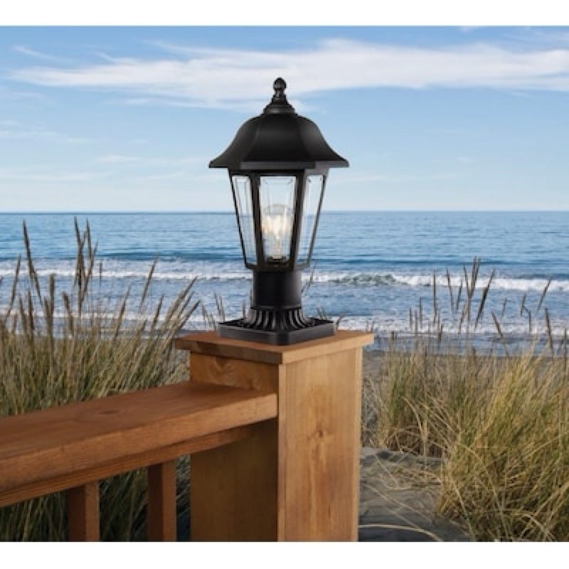 project source banterling 14.5-in black traditional outdoor light post lantern
