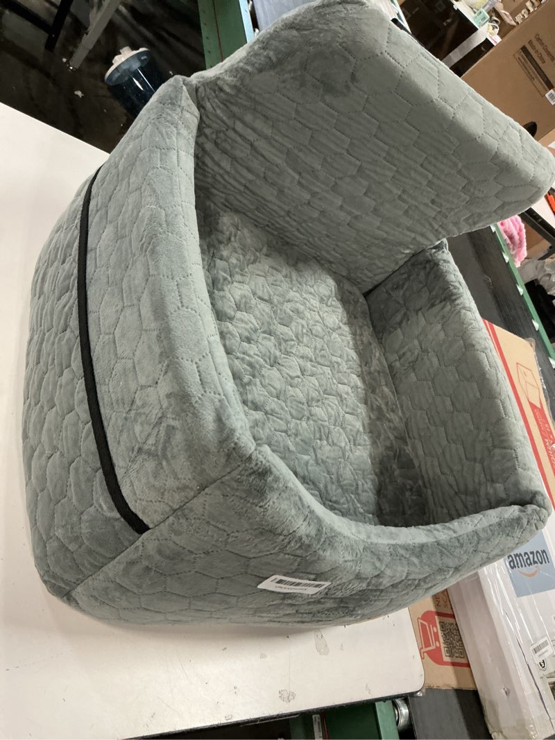 Condition photo showing As Is for Dog Car Seat for Small/Medium Dogs, Memory Foam Dog Booster Seat, Travel Safety Per Car Seat with Washable Removable Cover, Storage Pockets for Dogs up to 35 lbs(Gray) Gray Small