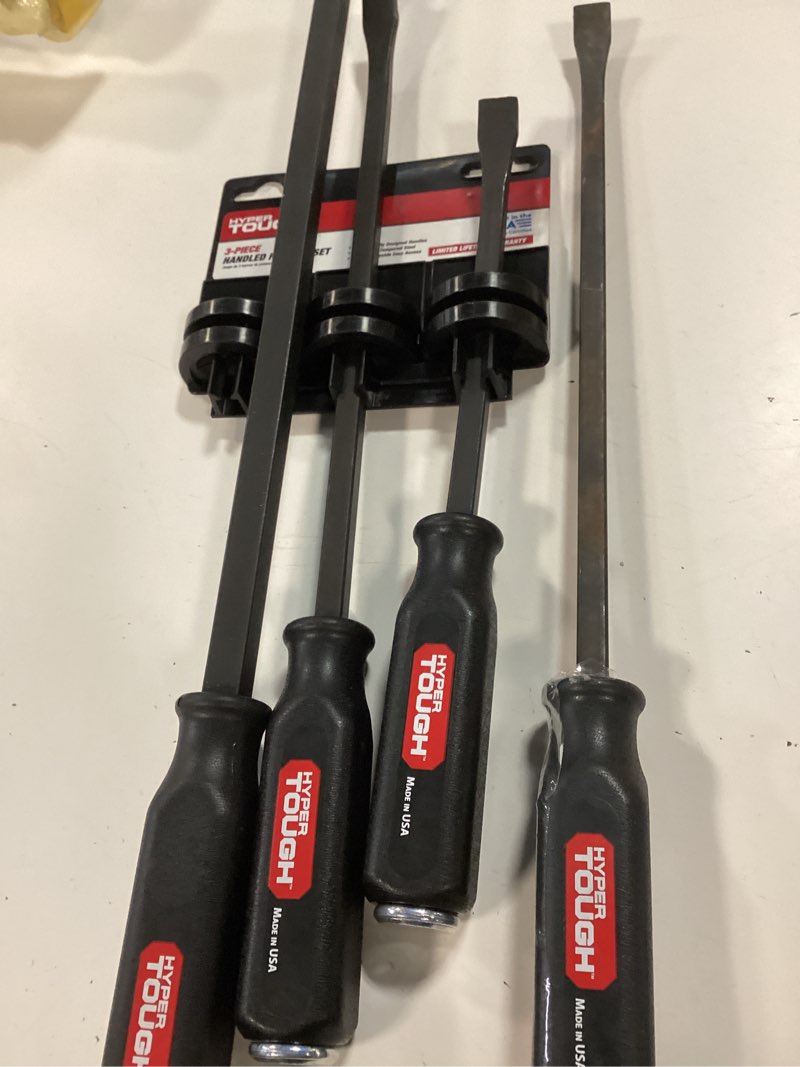 Condition photo showing Good Condition for hyper tough 4 piece pry bar tool set with metal striking caps  new