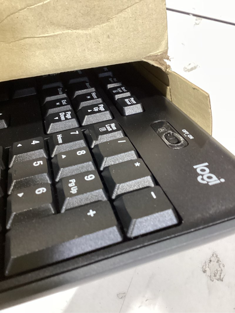 Condition photo showing As Is for logitech mk270 wireless keyboard and mouse combo for windows, 2.4 ghz, 8 multimedia keys, pc, laptop, wireless keyboard compact mouse combo - black black 1 pack combo