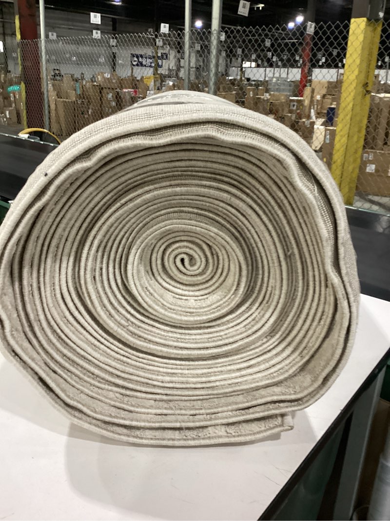 Condition photo showing Good Condition for Well Woven Modern Solid Retro Ivory Off-White Shag 26” x 50’ Area Rug Plain Plush Thick Soft 