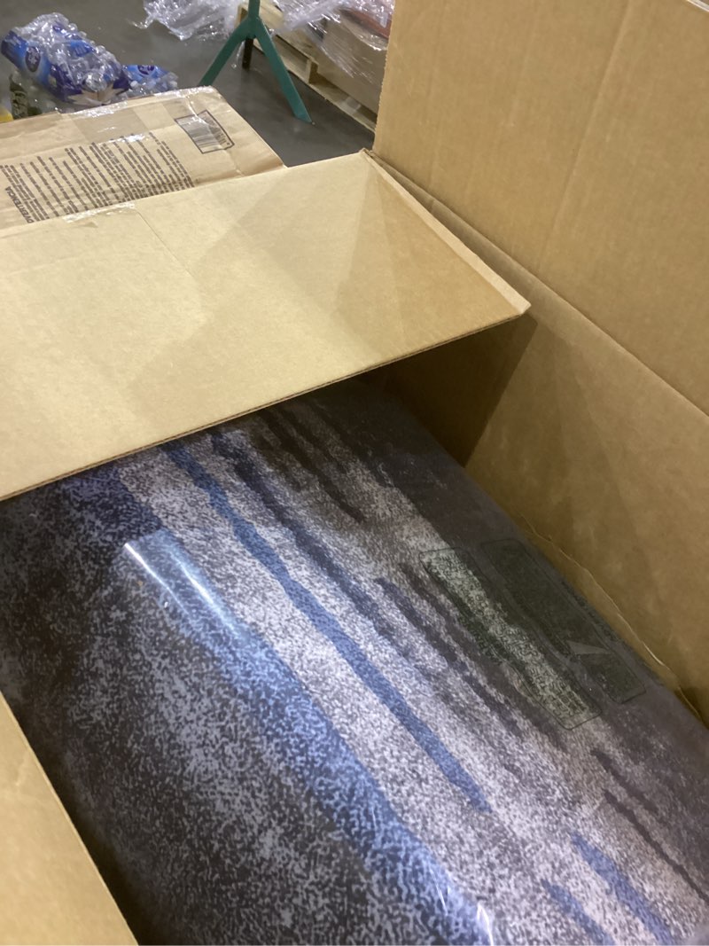 Condition photo showing Good Condition for Ciicool Modern Abstract Rug for Living Room, 5'x7' Machine Washable Area Rug Non-Slip Rug, Low-Pile Contemporary Indoor Dining Floor Carpet for Bedroom Office Under Table Home Decor Navy Grey 5' x 7' (Rectangular) Navy Grey