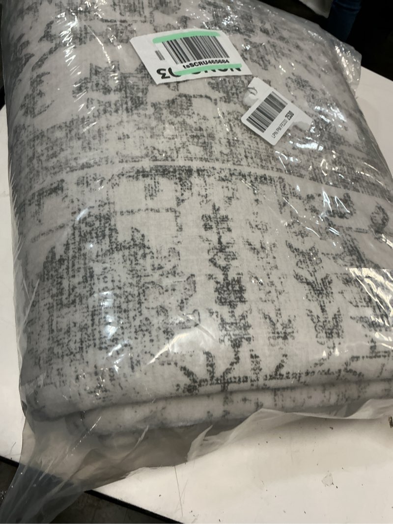 Condition photo showing Good Condition for purecozy gray area rug 6x9 machine washable vintage living room distressed non slip carpet traditional indoor bedroom grey retro floral accent throw large rug for office kitchen dining room 6' x 9' (rectangular) accent | grey