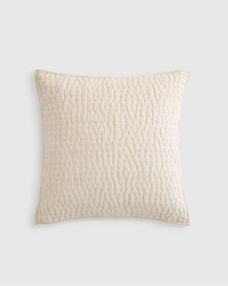 european linen cotton stitch quilted euro sham 26”x26”