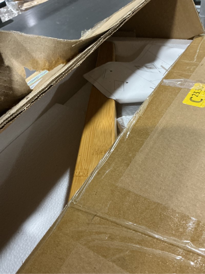 Condition photo showing Good Condition for Tiita Rattan Side Table, Mid Century Nightstand, Bamboo Accent Bedside Tables, Glass Coffee Tables, Boho Wooden End Table with Storage for Small Space, Living Room and Bedroom Rattan-s-wood