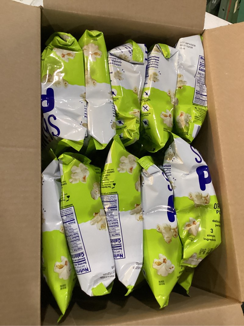 Condition photo showing New/Like New for SkinnyPop Popcorn, Original, Whole Grain, Dairy-Free Snack, 0.65oz Bags (30ct)