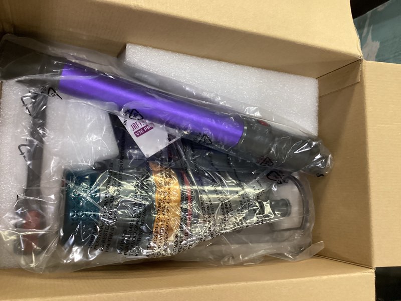 Condition photo showing New/Like New for cordless vacuum cleaner, 650w 55kpa 70min powerful vacuum cleaners for home, self-standing stick vacuum cordless rechargeable/ anti-tangle/oled screen/1.8l cup for home pet hair/carpet/hardwood floor purple