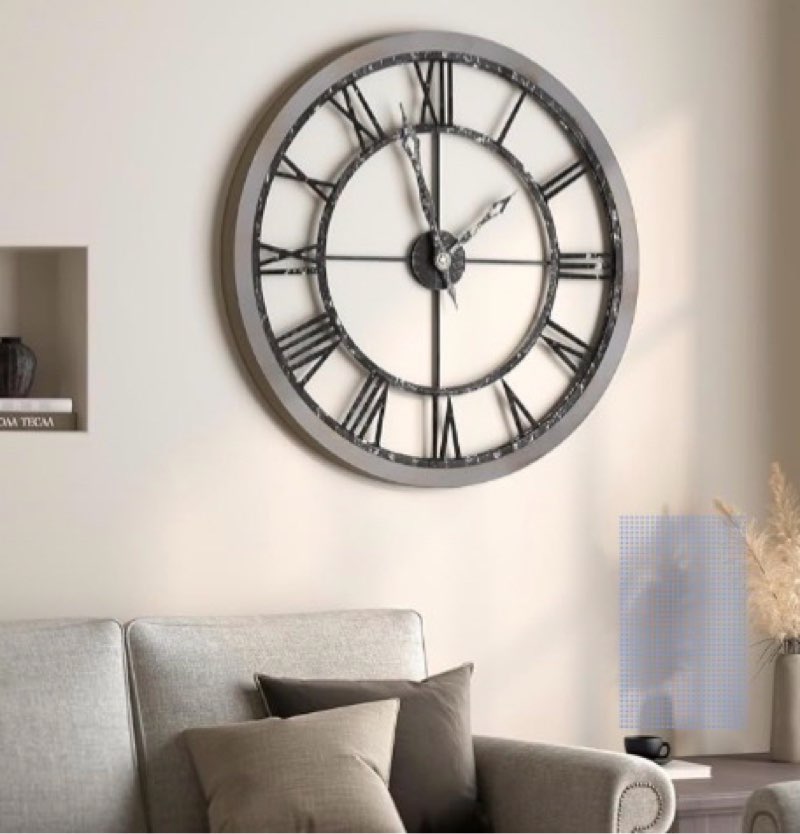 30 Inch Large Wall Clock for Living Room Decor, Modern Wood Decorative Wall Clocks with Solid Wooden