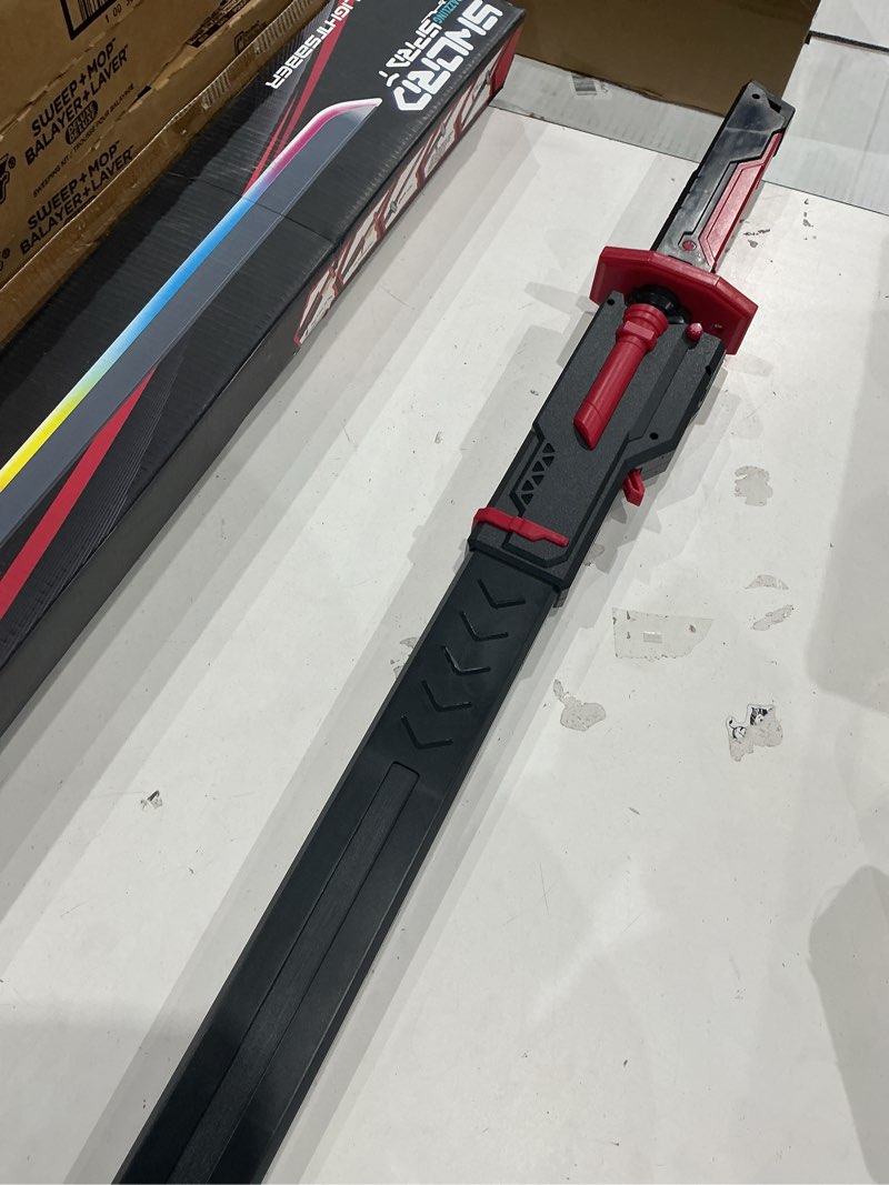 Condition photo showing Good Condition for rgb light up saber toy with smoke mist effect, 7 color neon lightsaber, sound effects and impact sensing, usb-c rechargeable toy sword for kids, 31.5 inch