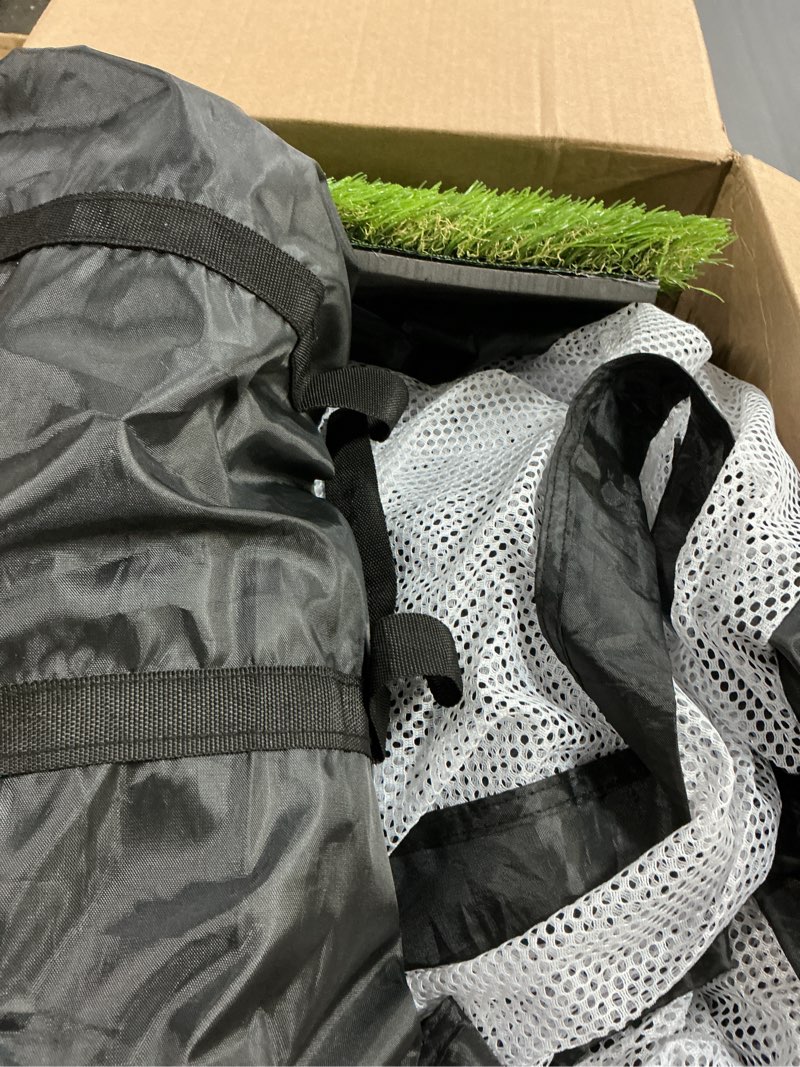 Condition photo showing As Is for golf net with practice mat,golf hitting aid nets 10x7ft for backyard driving chipping training swing with target mat balls for outdoor indoor?gifts for men dad him and golfer 10*7