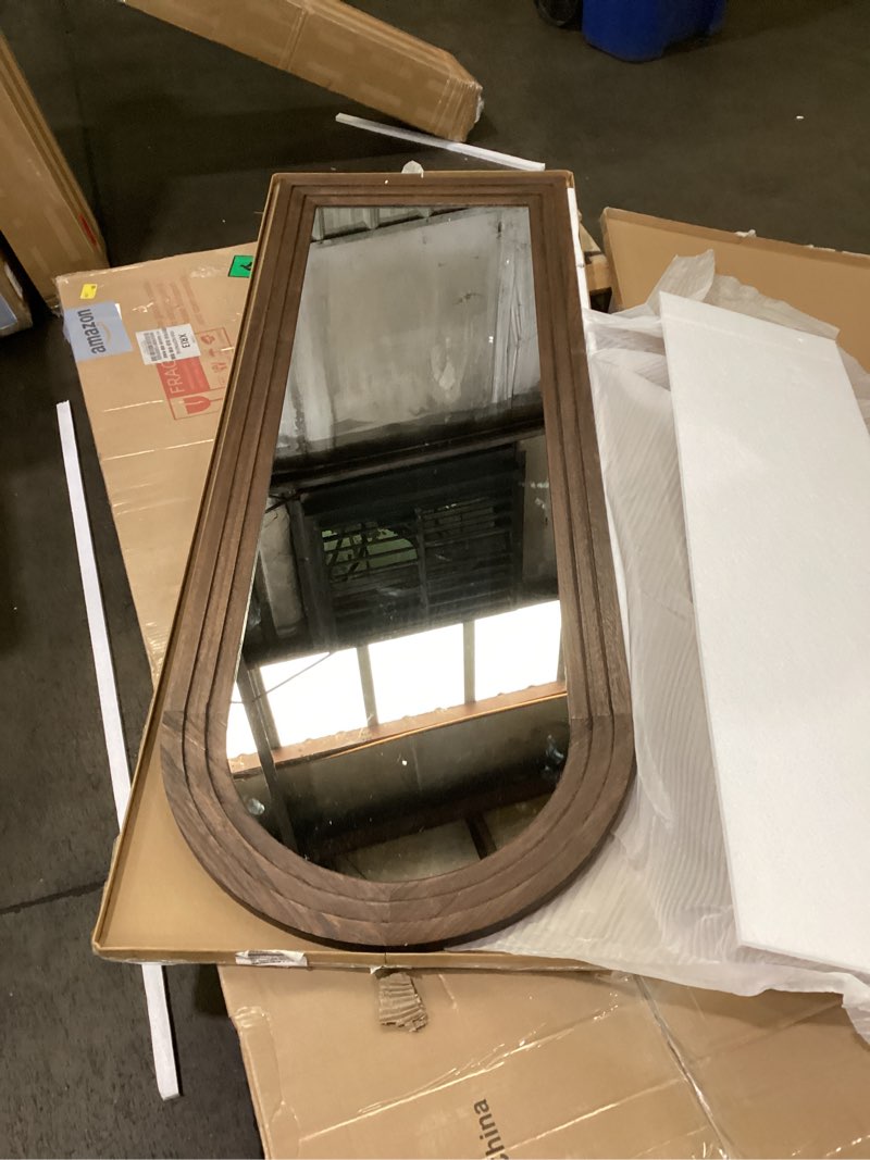 LXWZHK Full Length Mirror 65"x24" Arched Solid Wood Frame Floor Standing Mirror, Hanging or Leaning 