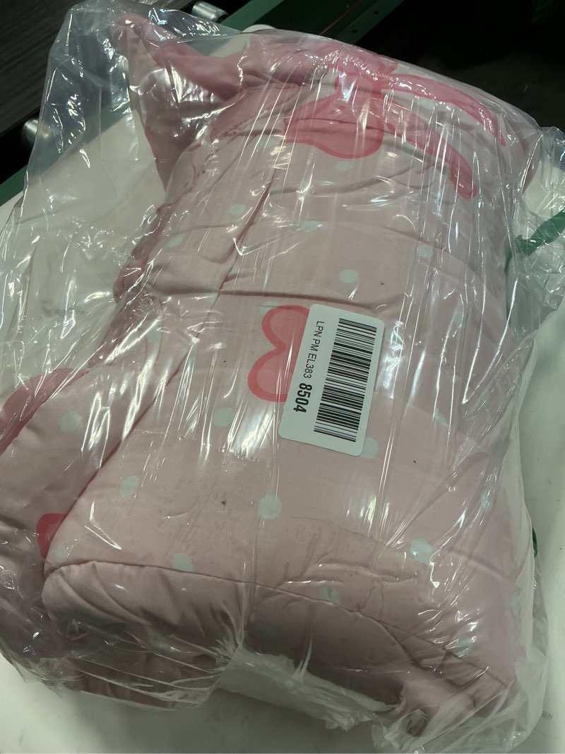 Condition photo showing Good Condition for SANDJEST Bow Comforter Set Full Size 98x86in for Kids Girls, Microfiber 4 Pcs Bedding Set Includes 1 Comforter, 2 Pillowcases, 1 Fitted Sheet, Nursery Room Decor Bow 1 Full