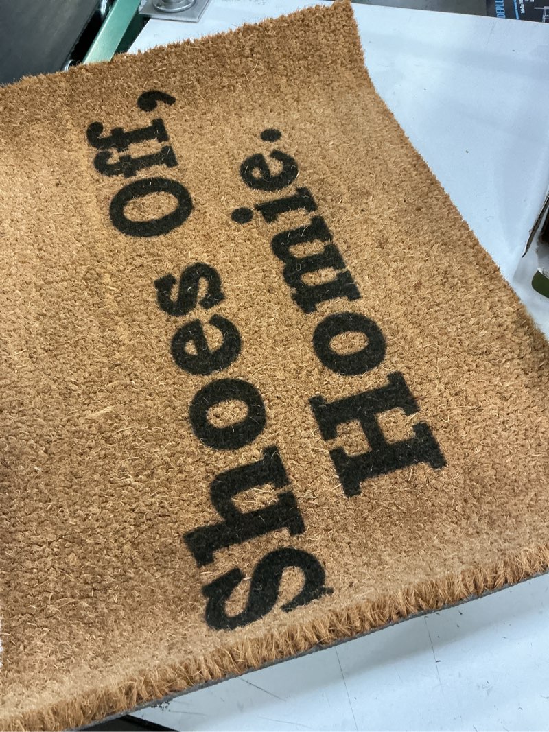 Condition photo showing Good Condition for funny coir doormat, homie front door mat, entryway outdoor mat, coconut brown, 23.6 x 15.7 inches
