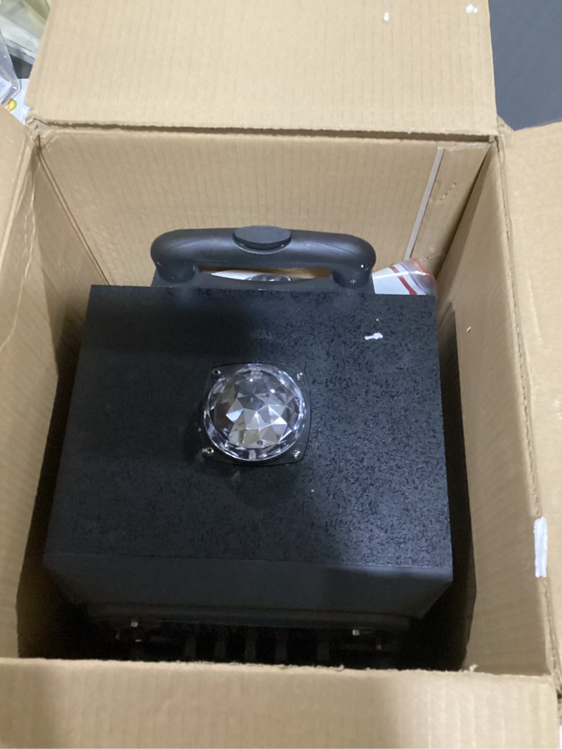 Condition photo showing Good Condition for pyle portable bluetooth pa speaker - 580w 8” rechargeable outdoor bt karaoke audio system - tws, disco party lights, led display, fm/aux/mp3/usb/sd, 6.5mm in, trolley, wheels - wireless mic, remote new black
