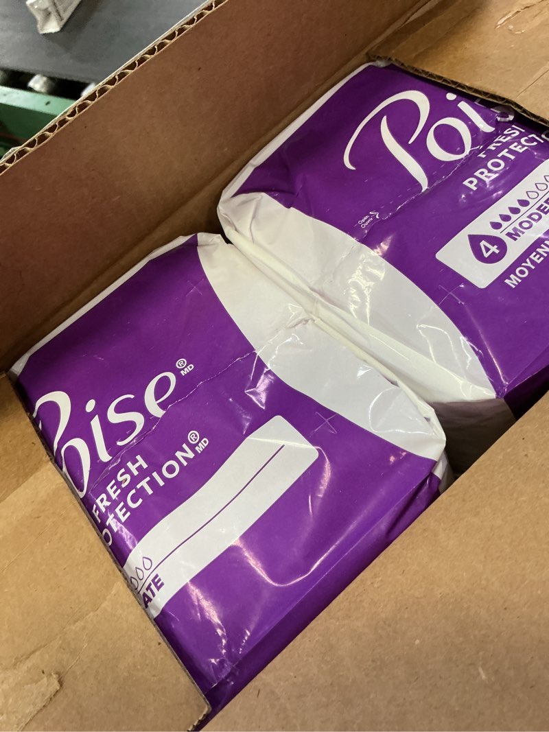 Condition photo showing New/Like New for poise incontinence & postpartum pads for bladder leaks, 4 drop moderate absorbency, regular length, 132 count, packaging may vary regular 132