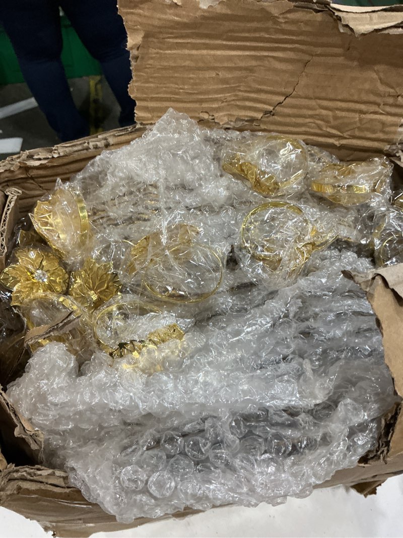 Condition photo showing Good Condition for dandat 100 pcs/ 50 set charger plate bulk 13'' floral reef plates with napkin ring plastic dinner charger hollow out flower napkin holder plastic plate for table setting wedding party (gold) gold 50