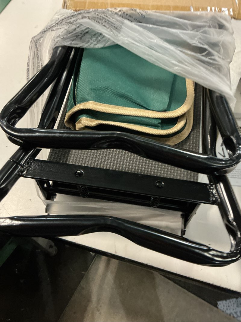 Condition photo showing Good Condition for vevor folding garden kneeler and seat heavy duty, widened 8" eva foam pad, portable garden stool with tool bags, gardening bench to relieve knee & back pain, great gifts for seniors, women, parents 8" widened pad with 2 tool bags green