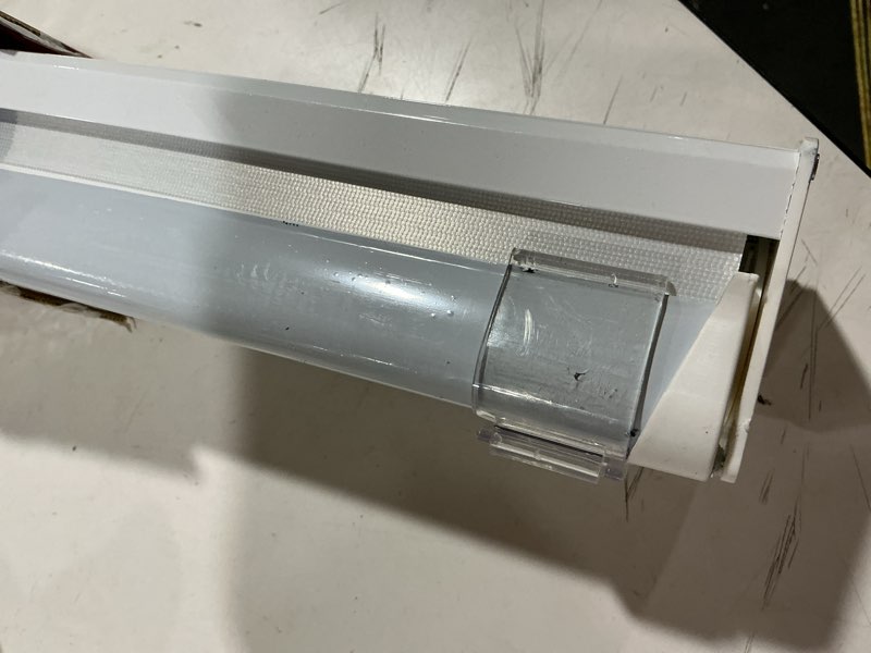 Condition photo showing As Is for shadesu cordless zebra blinds for windows, 35" w x 72" h, white, dual layer free-stop zebra shades, light control for day and night, sheer blinds for indoor windows, bedroom, kitchen 35"w x 72"h 01- white ( cordless )
