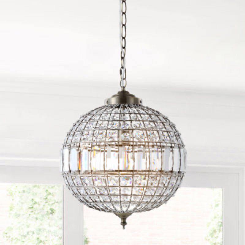 Ennu Light Sphere Globe Chandelier with Crystal Accents