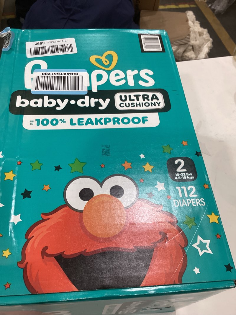 Condition photo showing New/Like New for Pampers Diapers - Baby Dry - Size 2, 112 Count, Absorbent Disposable Infant Diaper (Packaging May Vary) Size 2 112