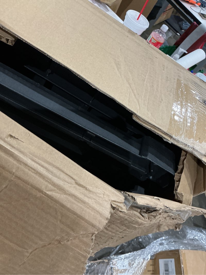 Condition photo showing Good Condition for keter signature collection 150 gallon resin deck box organization and storage for patio outdoor cushions, throw pillows, garden tools and pool supplies, rosewood rosewood 150 gallon