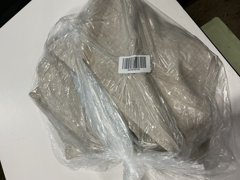 Condition photo showing Good Condition for european linen room darkening curtain, 96x96, flax