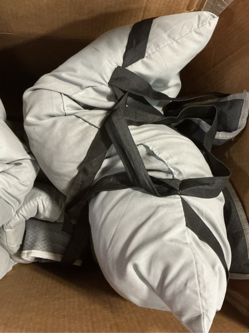 Condition photo showing As Is for suteck camping cot, 32in xxl folding camping cot heavy duty sleeping bed for adults 1200d double layer oxford cots for camping w/pilllow mattress carry bag for home office nap beach travel, 900lbs light gray 79"×32"×19"