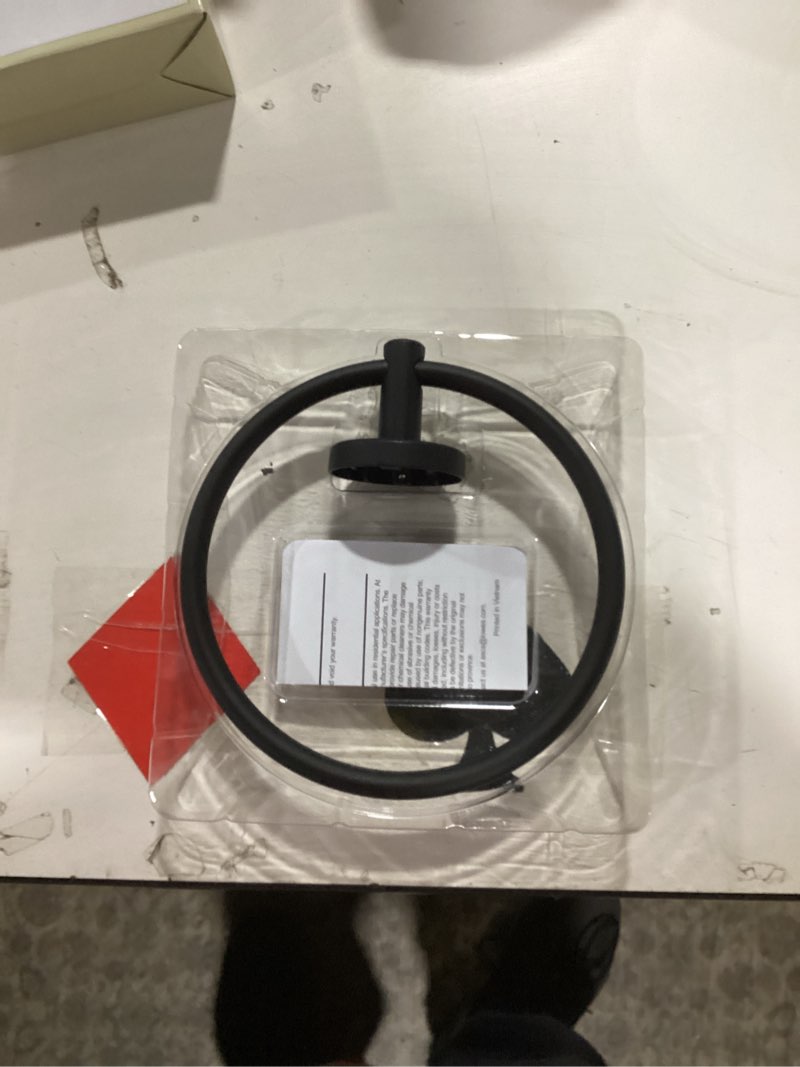 Condition photo showing Good Condition for allen + roth Harlow Matte Black Wall mount Single Towel Ring