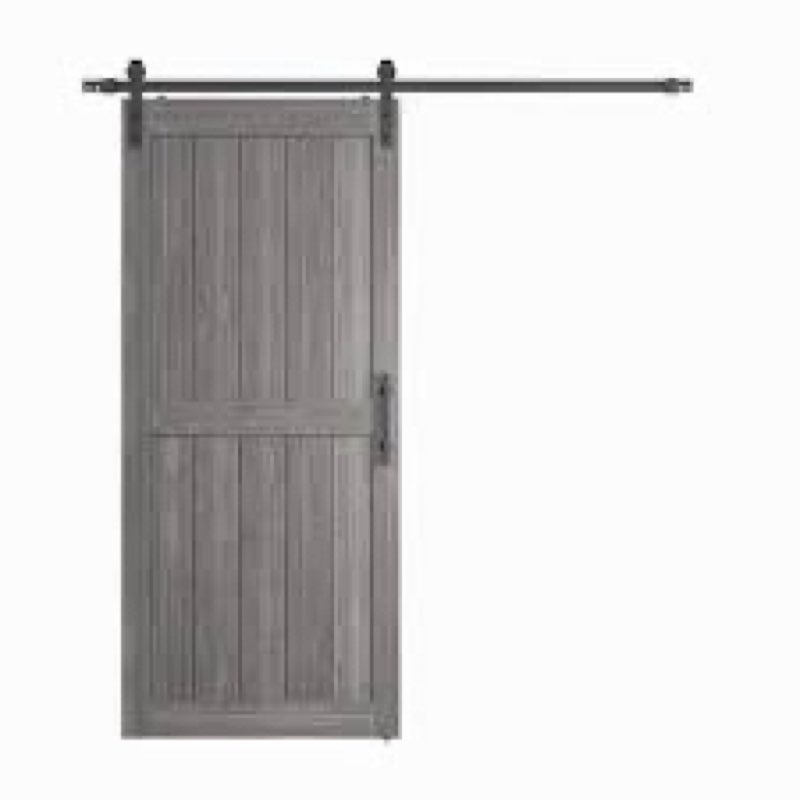 mdf barn door easy assembly -solid slab covered with water-proof pvc surface with hardware kit