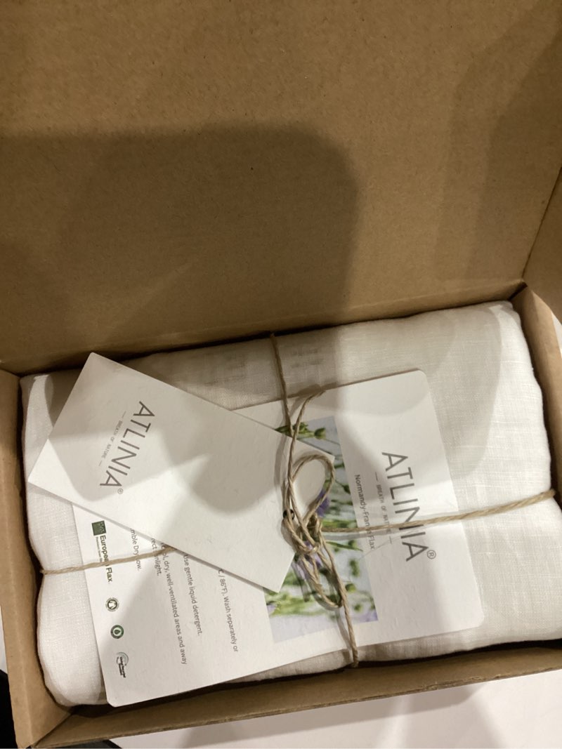 Condition photo showing Good Condition for atlinia linen pillow cases king sham - 20 x 36 inch bed pillow protector cover set of 2 bedding cooling neutral pillowcase shams white white king/20"x 36"