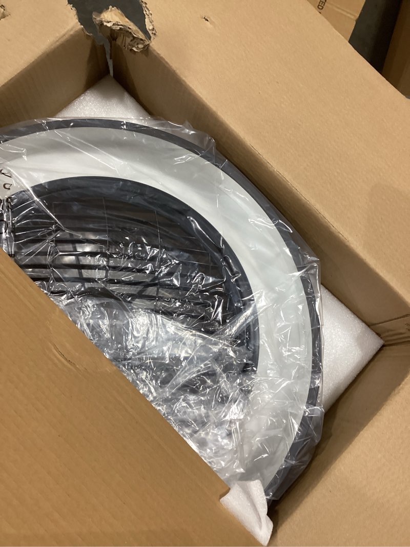 Condition photo showing As Is for Enclosed Ceiling Fans with Lights Remote Control, Low Profile Ceiling Fan Light's Memory Mode, 3 Colors Dimmable LED 6 Speeds, 20 inches, Timing Reversible Blades - Black