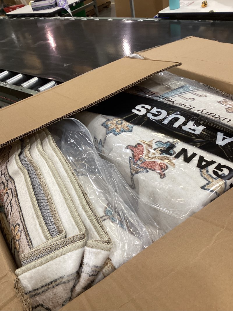 Area Rug for Living Room - 10x12 Soft Washable Oriental Vintage Floral Distressed Large Carpet - Fad