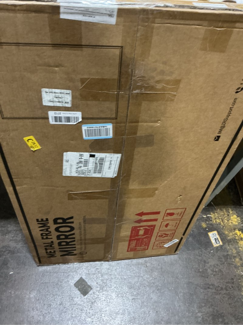 Condition photo showing Good Condition for TETOTE Brushed Nickel Bathroom Mirror for Over Sink 40" x 24" Brushed Nickel Beveled Framed Rectangle Vanity Mirror for Bathroom, Bedroom, Entryway, Living Room, Tempered Glass, Stronger Frame 24"L x 40"W Brushed Nickel