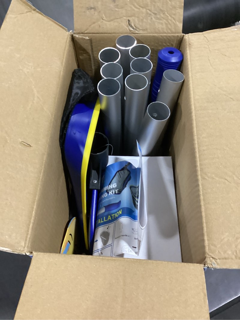 Condition photo showing Good Condition for poolvio 5-in-1 pool cleaning kit - includes semi-deep skimmer net, aluminum leaf rake, 20' pool brush with 13ft adjustable pole