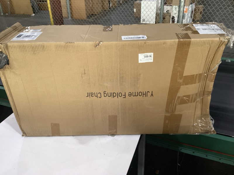 Condition photo showing As Is for Folding Chairs, YJHome 4 Pack Portable Foldable Chair with Padded Seats, Metal Folding Dining Chairs, Home Office Student Study Chair, 200 lbs Load for Kids Desk, Outdoor, Indoor, Bedroom Room, Black