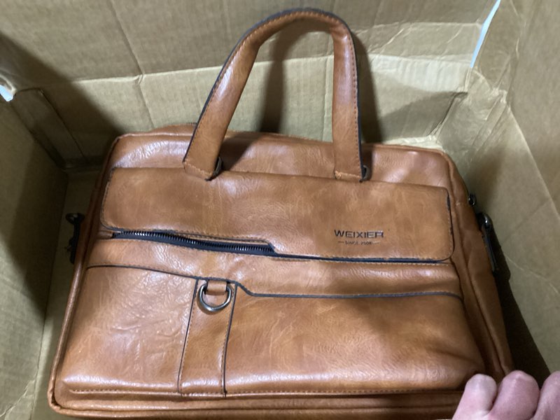 Condition photo showing As Is for weixier leather slim single compartment cogna