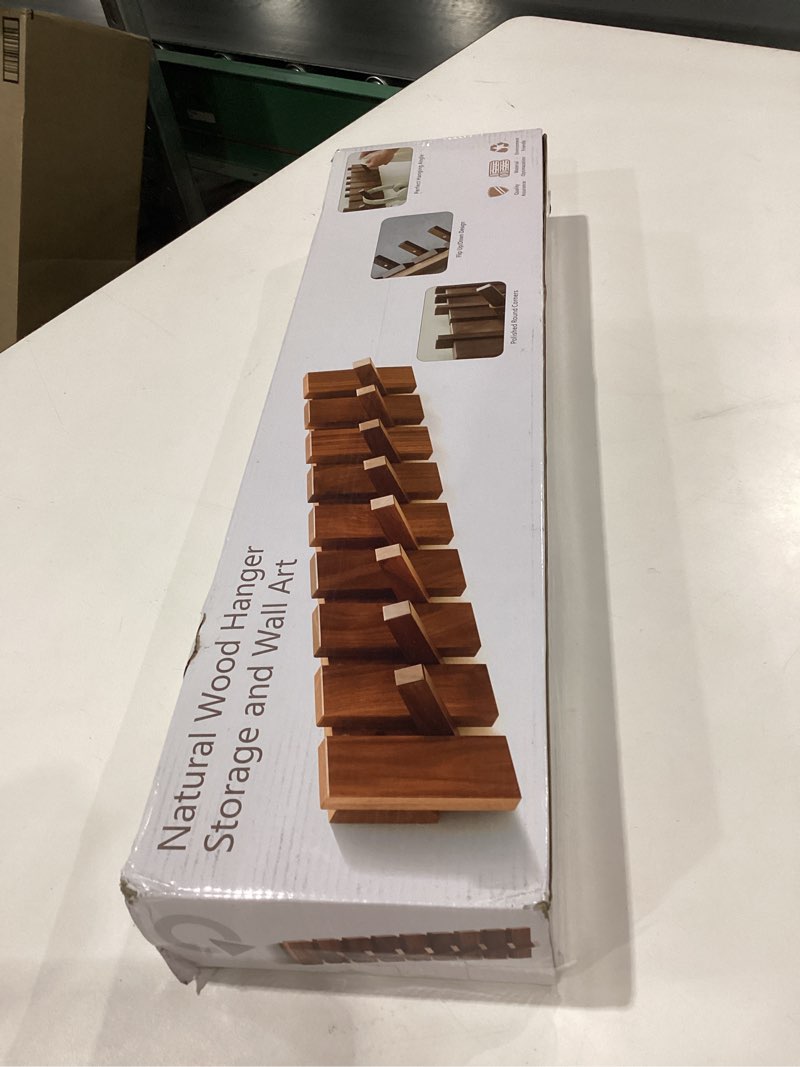 Condition photo showing Good Condition for QUELLANCE Wood Coat Rack Wall Mount, Coat Hooks Hanger Wall Mounted, Heavy Duty Wall Coat Rack with 