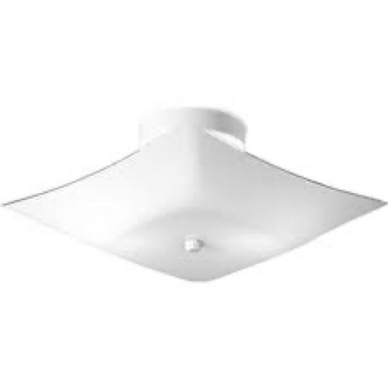 progress lighting p4961-30 square glass close-to-ceiling, 12-inch diameter x 5-1/2-inch height, whit