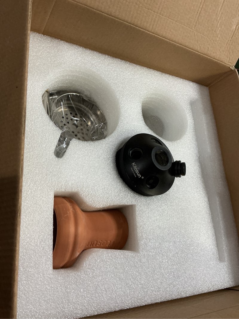 Condition photo showing Good Condition for Glass Hookah Set with Everything Luxury 4 Hose Hookah Set Silicone Hookah Hose Hookah Bowl Screen Heat Management System Durable Coal Tongs Adjustable Middle Stem with Diffuser Quick Setup Big Cloud