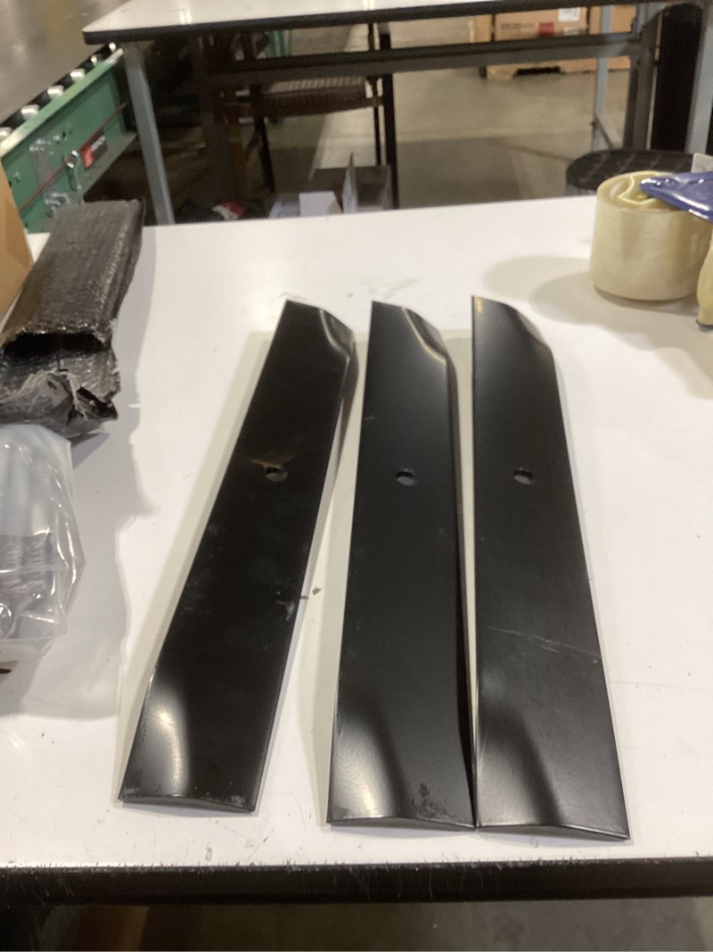 Condition photo showing Good Condition for similar to rotary 50\" rotary 1066 lawnmower blade set (3) 5/8” center hole dixon, wheel horse, gravely