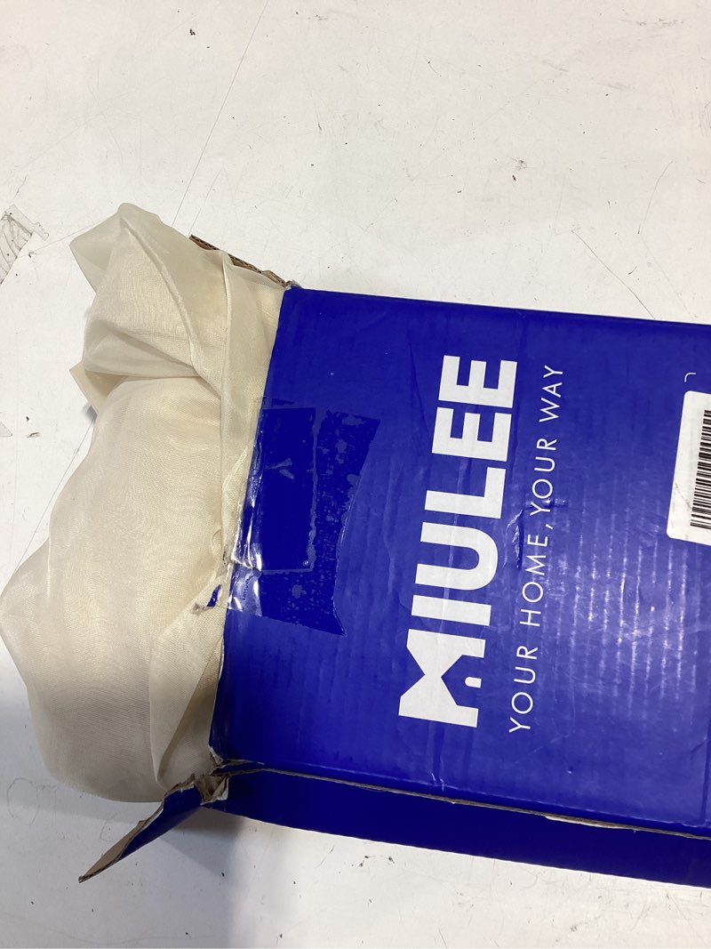 Condition photo showing Good Condition for miulee cream sheer curtains 84 inches long, 4 panels set, light filtering rod pocket voile drapes for living room and bedroom, airy soft fabric window treatments, 42 x 84 inches 42"w x 84"l (pack of 4) cream