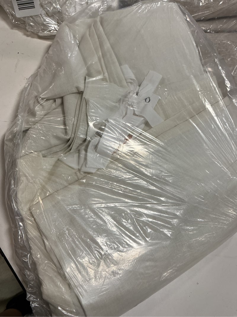 Condition photo showing Good Condition for european linen room darkening curtain - single panel, 48x108, ivory