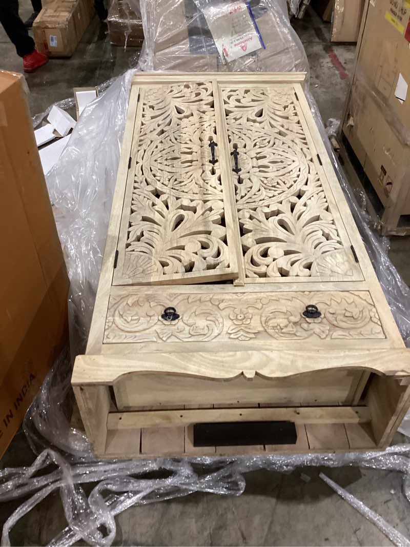 Condition photo showing As Is for nakshatra" solid wood armoire