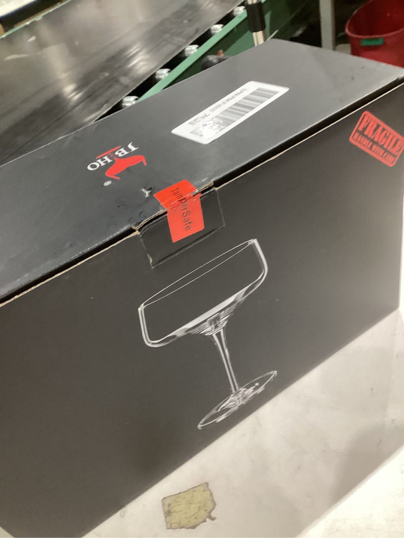 Condition photo showing Good Condition for JBHO Martini Glasses, Crystal Coupe Glasses Set of 4, 10 Oz, Large and Fancy Cocktail Glasses, Hand-Blown Champagne Coupe Glasses for Espresso Martini, Manhattan as Bar Glassware or Mother's Day Gift 4 Count(Pack of 1)