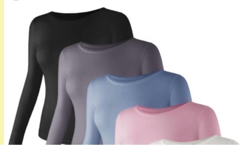 Liloak 4 Necklines Womens Long Sleeve Shirts Pack,Fitted Long Sleeve T Shirts for Women,Women's Tees Lightweight Undershirts -scoop/Crew/Square/Boat Size M