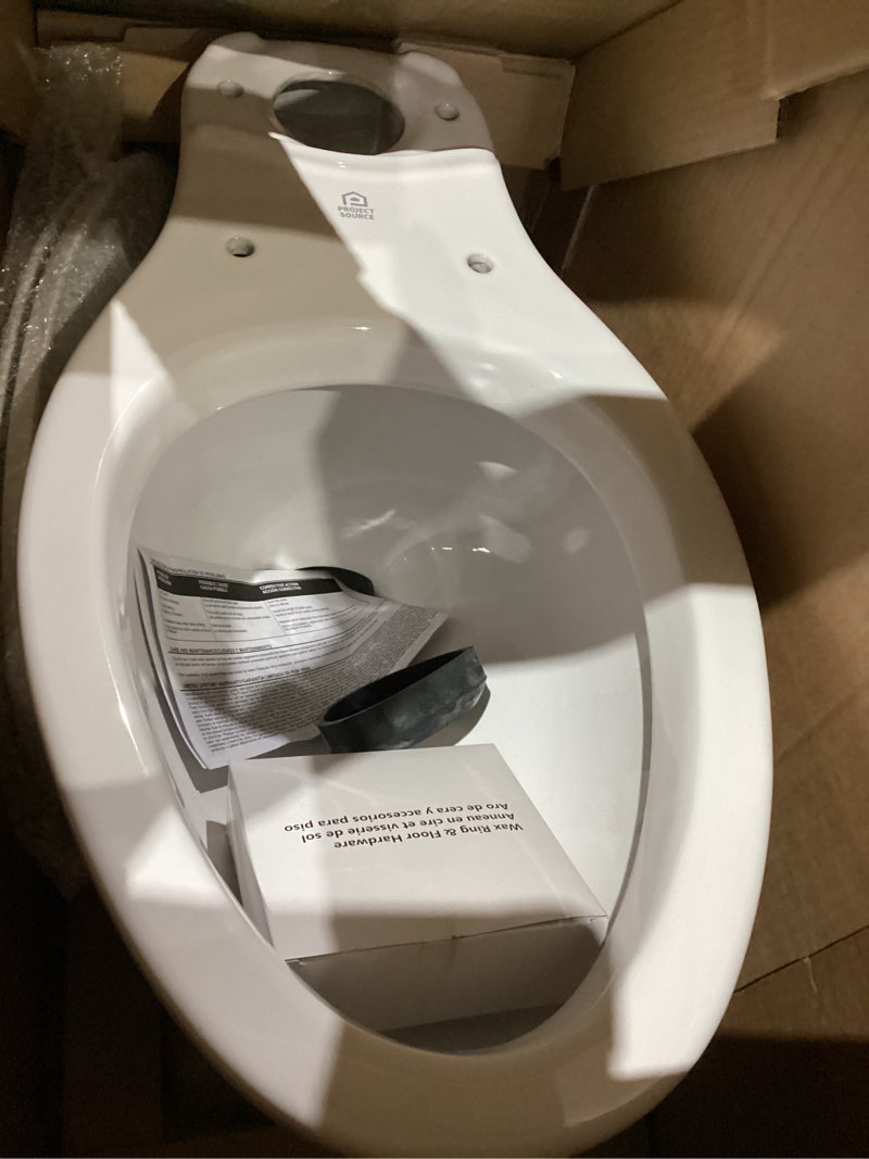 Condition photo showing Good Condition for project source palazzo white dual flush elongated chair height 2-piece soft close toilet 12-in rough-in watersense 1.6-gpf